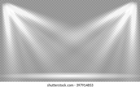 Spotlights scene light effects. Vector illustration