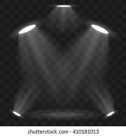 Spotlights scene light effects. Vector illustration