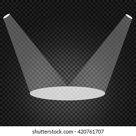 Spotlights scene light effects. Vector illustration