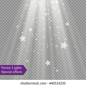 Spotlights scene light effects. Vector illustration