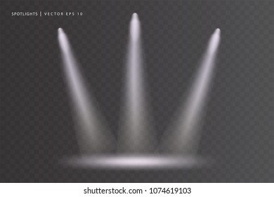 Spotlights. Scene on transparent background. Light Effects vector illustration eps 10.