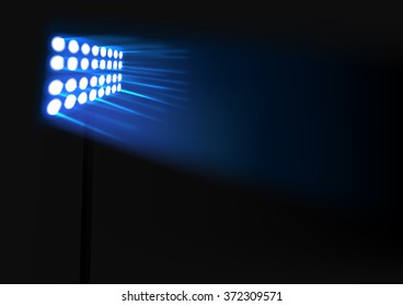 Spotlights shining background. Vector