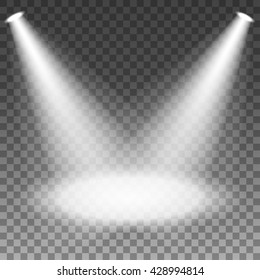 Spotlights auf transparentem Hintergrund