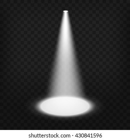Spotlights shining on transparent background