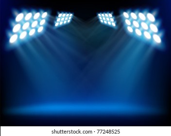 Spotlights from a stage