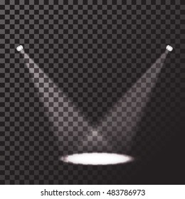 Spotlights stage. Scene. Light Effects. Eps10. Vector illustration template isolated on transparent background