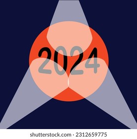 A spotlit globe with the year 2024 in large numbers.