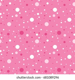 Spots background - pink polka circle background. Vector graphics.