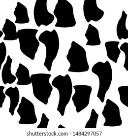 Spots in black and white cow patterns. Vector illustration