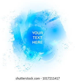 Spots with blue watercolors. Beautiful romantic sea background. Vector.