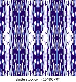 Spots, Ikat. Tie Dye, Batik. Ornament. Watercolor Surface. Endless Repeat Painting.  Blue Cyan Ethnic Geo Folklore Embroidery.  Woven Organic Paint Tile.