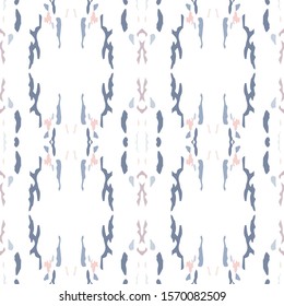 Spots, Ikat. Tie Dye, Batik. Seamless Pattern.  Geometric Surface. Hand Drawn Painted.  Rose Gray Tribal Folklore Ethnic Woven.  Medallion Geometry Shibori Print.