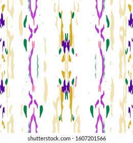 Spots, Ikat. Tie Dye, Batik. Seamless Pattern.  Geometric Surface. Hand Drawn Painted.  Sepia Yellow Folk Tribal Geo Wallpaper  Ornamental Geometry Tie dye Ornament.