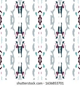 Spots, Ikat. Tie Dye, Batik. Ornament. Watercolor Surface. Endless Repeat Painting.  Rose Gray Folklore Geo Tribal Rug.  Ornamental Medallion Tie dye Ornament.