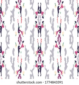 Spots, Ikat. Tie Dye, Batik. Ornament. Watercolor Surface. Endless Repeat Painting.  Rose Gray Folk Geo Traditional Bed Linen.  Watercolor Natural Tie dye Surface.