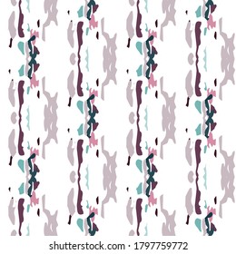 Spots, Ikat. Tie Dye, Batik. Seamless Pattern.  Geometric Surface. Hand Drawn Painted.  Red Maroon Native Folk Modern Home Decor.  Geometrical Graphic Tie dye Ornament.