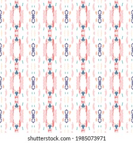 Spots, Ikat. Tie Dye, Batik. Ornament. Watercolor Surface. Endless Repeat Painting.  Rose Gray Ancient Vintage Native Bed Linen.  Geometric Graphic Tie dye Pattern.