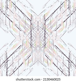 Lugares, Ikat. Cielo, Batik. Patrón sin inconvenientes. Superficie geométrica. Mano Dibujada Pintada. Diseño de tejido de Shibori Tribal. Viejo Folclore Gris Amarillo Textil. Patrón de tinte de tejas trenzadas con geometría tradicional.