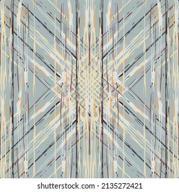 Spots, Ikat. Tie Dye, Batik. Seamless Pattern. Geometric Surface. Hand Drawn Painted. Tribal Shibori Fabric Design. Gray Yellow Folk Old Folklore Textile. Traditional Geometry Woven Tie dye Pattern.
