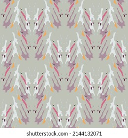 Lugares, Ikat. Cielo, Batik. Patrón sin inconvenientes. Superficie geométrica. Mano Dibujada Pintada. Diseño de tejido de Shibori Tribal. Viejo Folclore Gris Amarillo Textil. Patrón de tinte de tejas trenzadas con geometría tradicional.