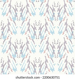 Spots, Ikat. Tie Dye, Batik. Seamless Pattern. Geometric Surface. Hand Drawn Painted. Tribal Shibori Fabric Design. Gray Yellow Folk Old Folklore Textile. Traditional Geometry Woven Tie dye Pattern.