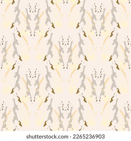 Lugares, Ikat. Cielo, Batik. Patrón sin inconvenientes. Superficie geométrica. Mano Dibujada Pintada. Diseño de tejido de Shibori Tribal. Viejo Folclore Gris Amarillo Textil. Patrón de tinte de tejas trenzadas con geometría tradicional.