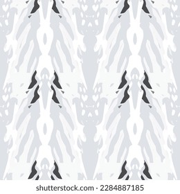 Lugares, Ikat. Cielo, Batik. Patrón sin inconvenientes. Superficie geométrica. Mano Dibujada Pintada. Diseño de tejido de Shibori Tribal. Viejo Folclore Gris Amarillo Textil. Patrón de tinte de tejas trenzadas con geometría tradicional.