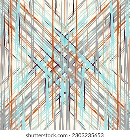 Lugares, Ikat. Cielo, Batik. Patrón sin inconvenientes. Superficie geométrica. Mano Dibujada Pintada. Diseño de tejido de Shibori Tribal. Viejo Folclore Gris Amarillo Textil. Patrón de tinte de tejas trenzadas con geometría tradicional.