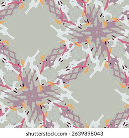 Spots, Ikat. Tie Dye, Batik. Seamless Pattern. Geometric Surface. Hand Drawn Painted. Tribal Shibori Fabric Design. Gray Yellow Folk Old Folklore Textile. Traditional Geometry Woven Tie dye Pattern.