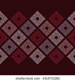 The Spots Of A Leopard. Ethnic boho seamless pattern. Lace. Embroidery on fabric. Patchwork texture. Weaving. Traditional ornament. Tribal pattern. Folk motif. Can be used for textile, wrapping, web.
