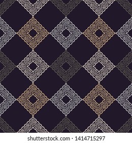 The Spots Of A Leopard. Ethnic boho seamless pattern. Lace. Embroidery on fabric. Patchwork texture. Weaving. Traditional ornament. Tribal pattern. Folk motif. Can be used for textile, wrapping, web.