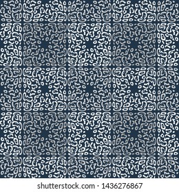 Spots of a Leopard. Ethnic boho seamless pattern. Lace. Embroidery on fabric. Patchwork texture. Traditional ornament. Tribal pattern. Folk motif. Can be used for wallpaper, textile, wrapping, web.