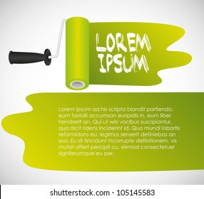 spots on paint roller, with space for text, vector illustration