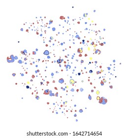 Spots of paint on a white background.