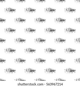 Spots painted ragged brush. Seamless pattern.  Black, white.