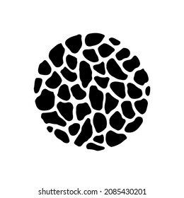 Spots round abstract animals textures. Hand-drawn texture in a circle. Vector