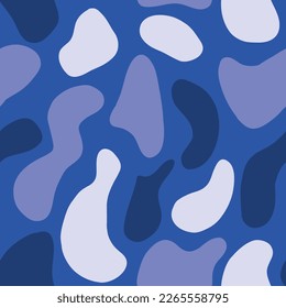 Muestra un patrón impecable sobre fondo azul. Ilustración vectorial en estilo plano.