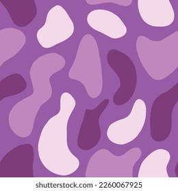 Spots seamless pattern on purple background. Vector illustration in flat style.