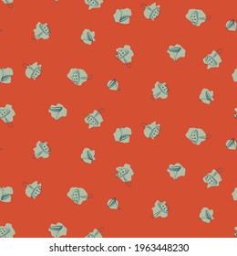 spots with toadstool sketches pattern in red