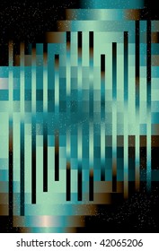 Spots, top thin lines and large back lines are on separate layers. Lines are cropped via clipping mask. Simple linear gradients are used.