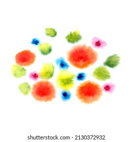 Spots of watercolor colored on a white background. Vector illustration