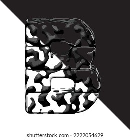 Spotted 3d symbol with a transparent background. letter b