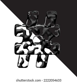 Spotted 3d symbol with a transparent background