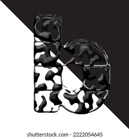 Spotted 3d symbol with a transparent background. letter b