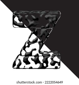 Spotted 3d symbol with a transparent background. letter z