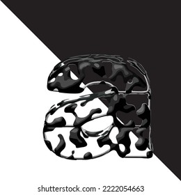 Spotted 3d symbol with a transparent background. letter a