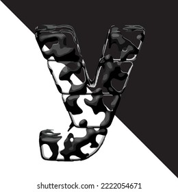 Spotted 3d symbol with a transparent background. letter y