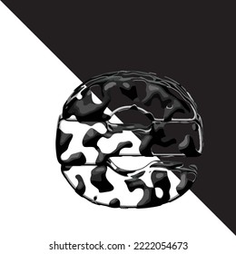 Spotted 3d symbol with a transparent background. letter e