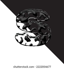Símbolo 3d con fondo transparente. letra s