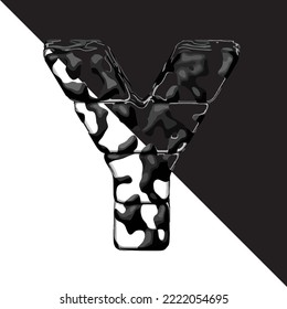 Spotted 3d symbol with a transparent background. letter y